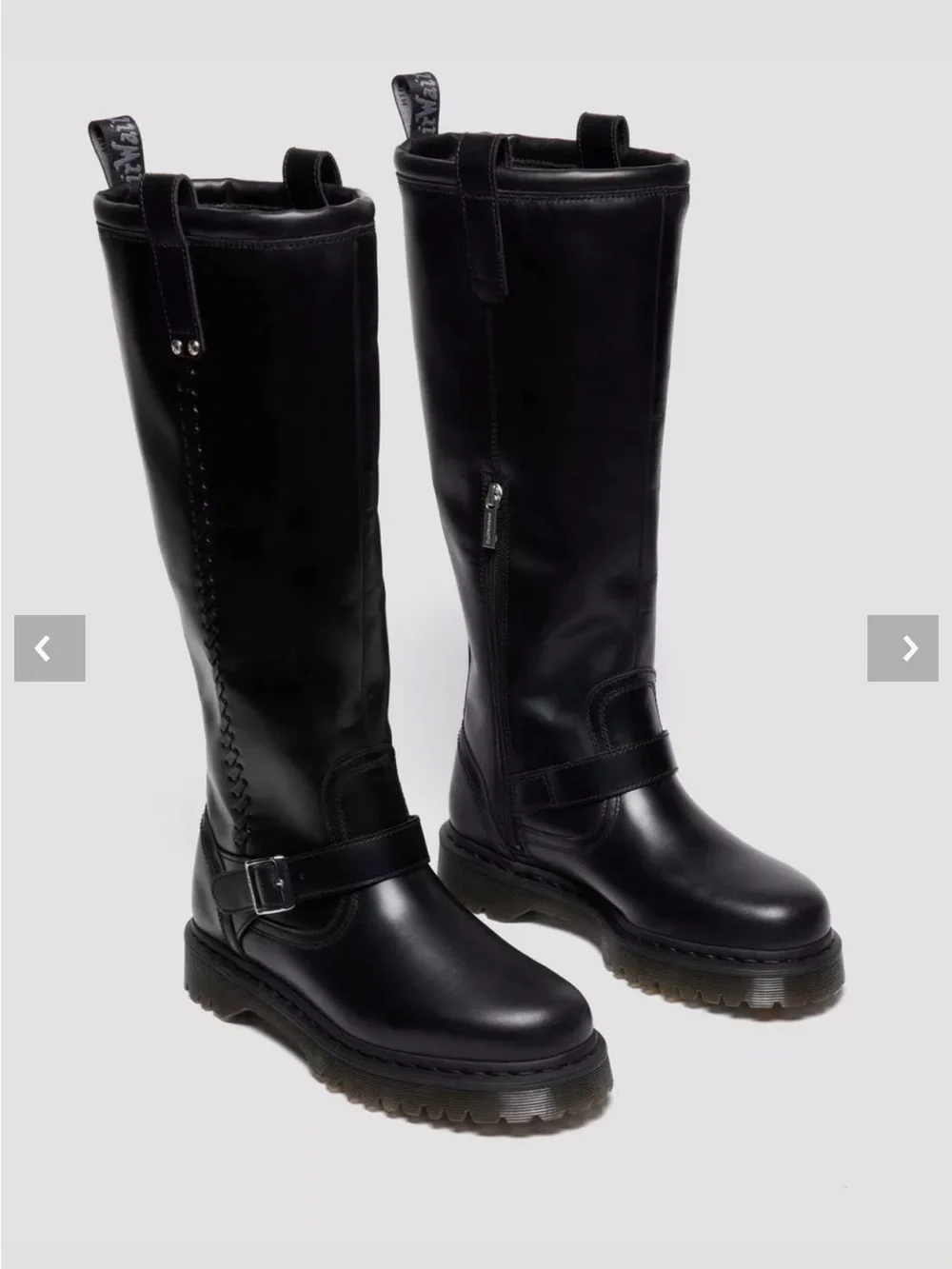 NIB Dr. Martens Aniston BKR  Black Knee-High Lug Sole Women's Boot